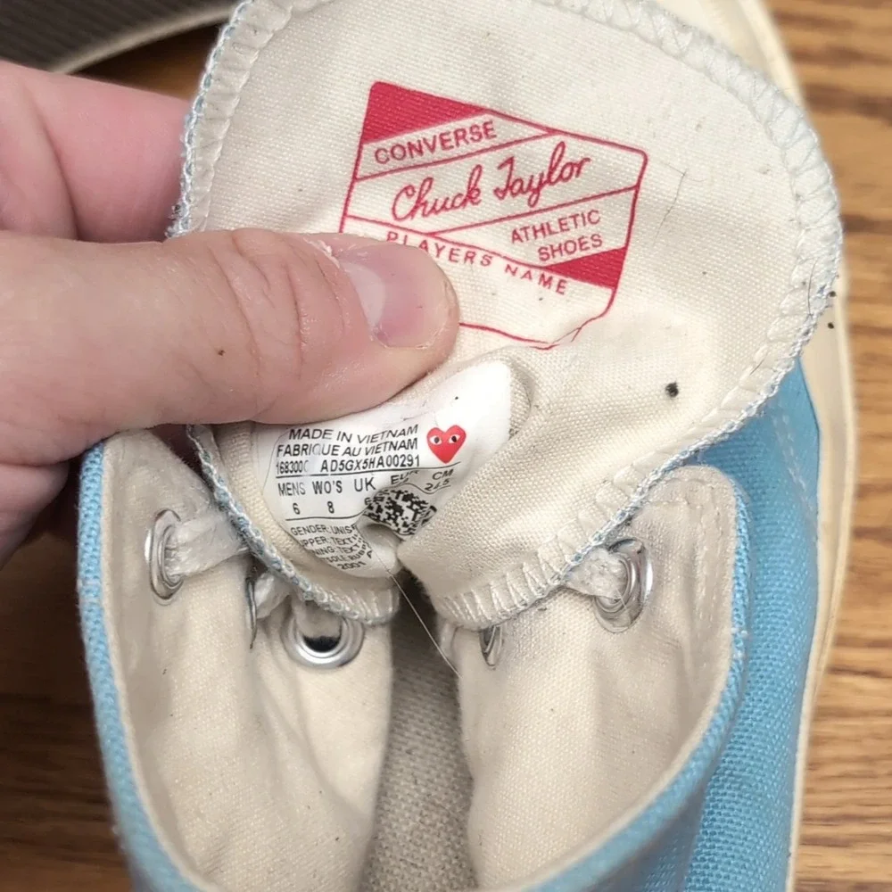 Converse Chuck Taylor All Star CDG Play High Top Light Blue US Men 6 Women 8